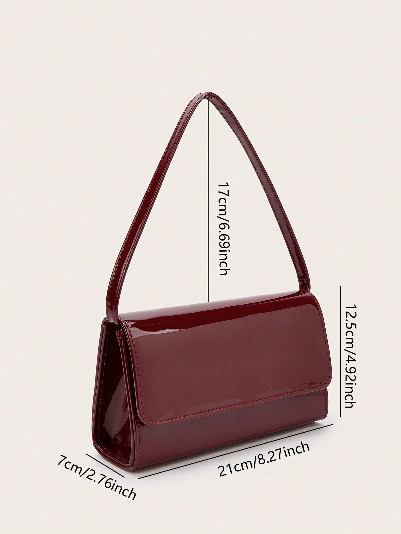 This Charming, Elegant, Sophisticated, And Understated Luxury Solid Color Mirror PU Leather Handbag Is Lightweight And Portable, Suitable For Teenagers, Women, College Students, New Professionals, And
