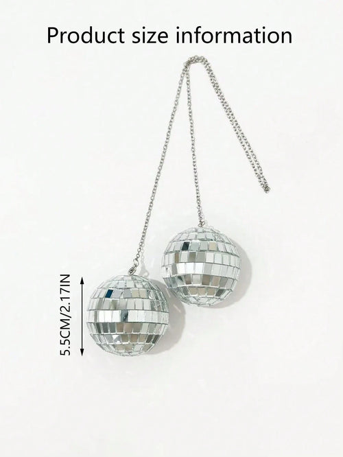 This Disco Ball Car Interior Hanging Decor Is An Eye-Catching Accessory That Will Emit Colorful Sparkles In The Sunlight.