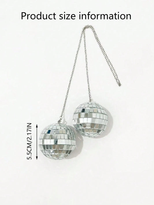 This Disco Ball Car Interior Hanging Decor Is An Eye-Catching Accessory That Will Emit Colorful Sparkles In The Sunlight.