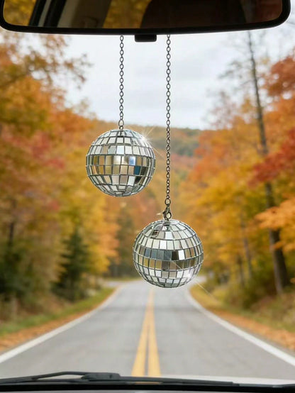 This Disco Ball Car Interior Hanging Decor Is An Eye-Catching Accessory That Will Emit Colorful Sparkles In The Sunlight.