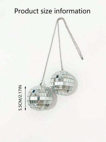 This Disco Ball Car Interior Hanging Decor Is An Eye-Catching Accessory That Will Emit Colorful Sparkles In The Sunlight.