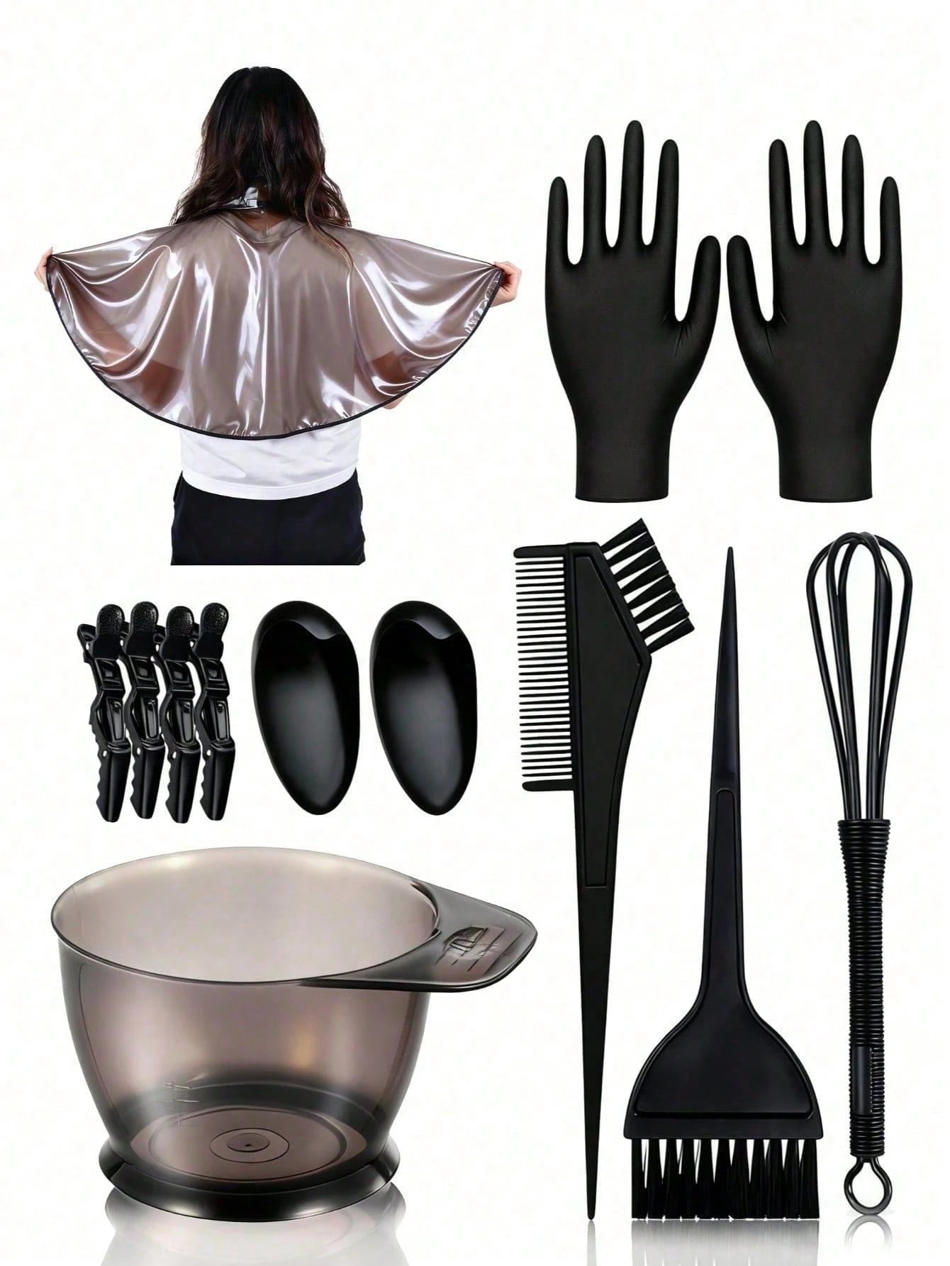 This Piece Professional High-Quality Hair Dyeing Tool Set Includes Hair Salon-Grade Tools, A Hair Dyeing Bowl And Black Brush Set, As Well As Styling Tools, Products, And Accessories. Suitable For Hai