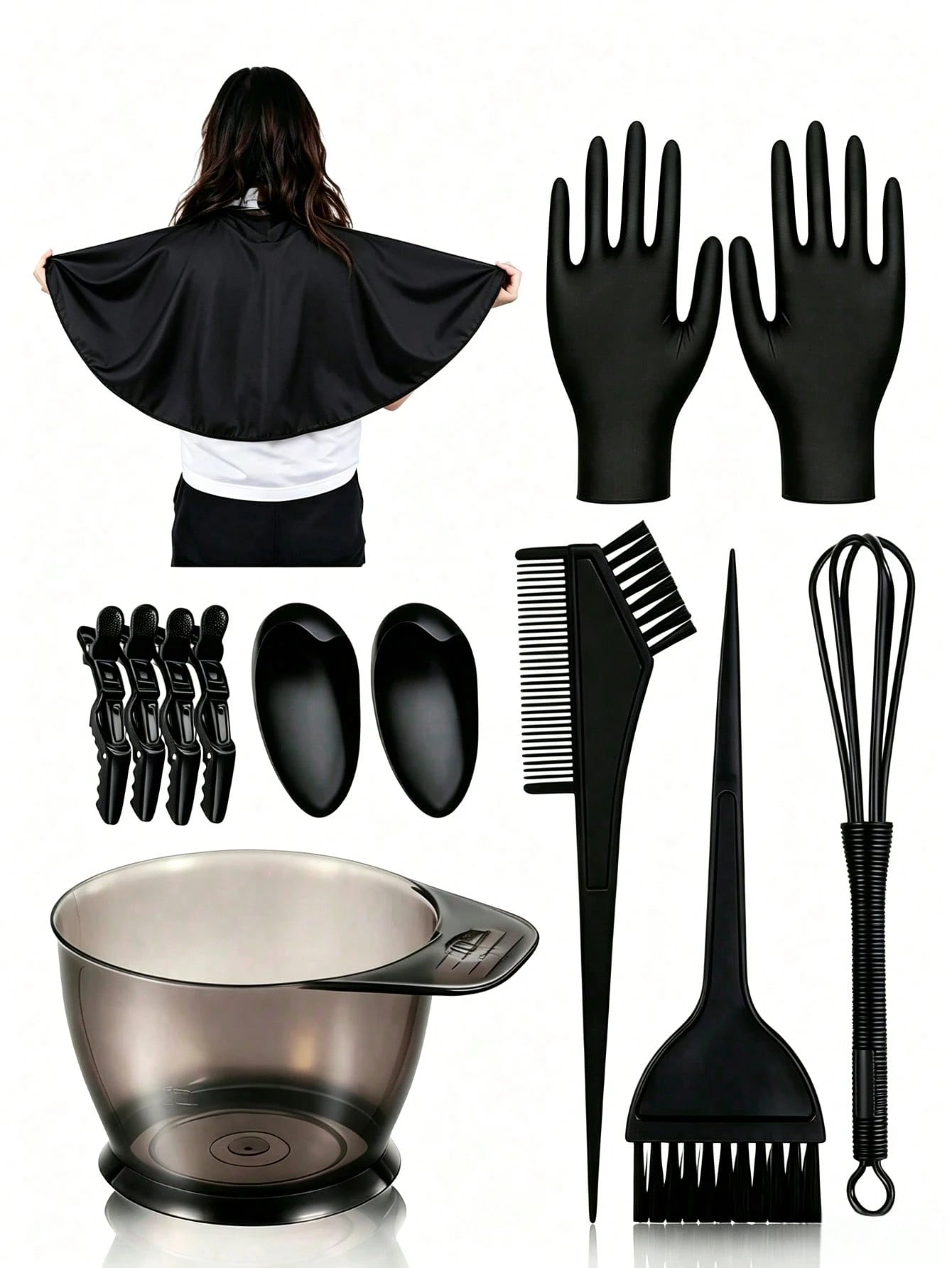 This Piece Professional High-Quality Hair Dyeing Tool Set Includes Hair Salon-Grade Tools, A Hair Dyeing Bowl And Black Brush Set, As Well As Styling Tools, Products, And Accessories. Suitable For Hai