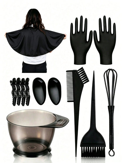 This Piece Professional High-Quality Hair Dyeing Tool Set Includes Hair Salon-Grade Tools, A Hair Dyeing Bowl And Black Brush Set, As Well As Styling Tools, Products, And Accessories. Suitable For Hai