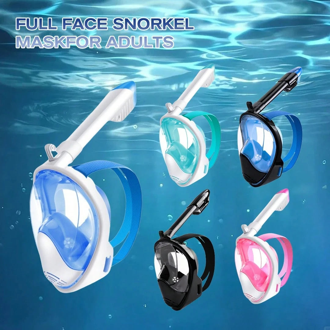 THREE SNOWMEN New Blue Model: The Best Snorkel Mask Of All Time! Anti-Fog, Leak-Proof, And 180° Panoramic View.Blue-L\XL