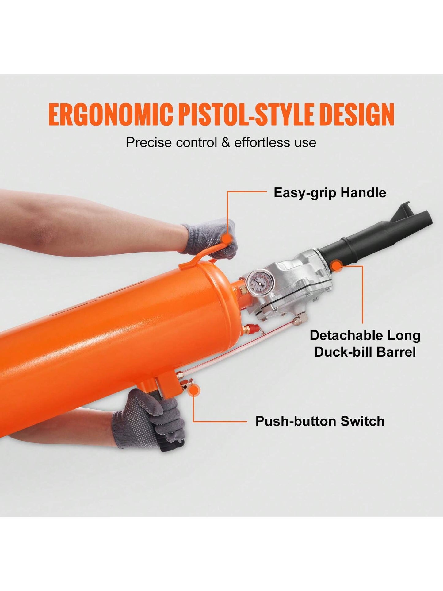 Tire Bead Blaster, Includes Pressure Gauge & Handle, Operates Between 85-116 PSI For Cars, Trucks, And ATVs And Tractor Tire Repairs