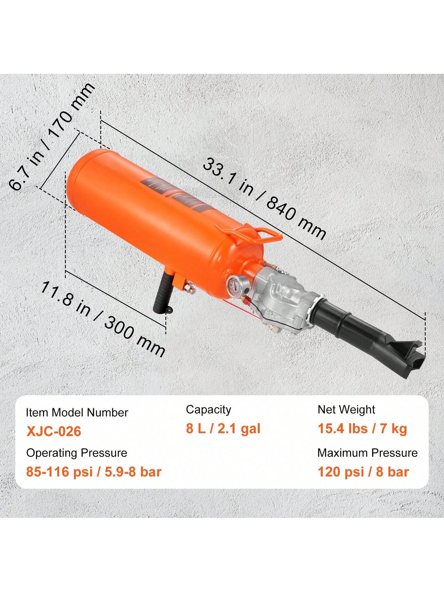 Tire Bead Blaster, Includes Pressure Gauge & Handle, Operates Between 85-116 PSI For Cars, Trucks, And ATVs And Tractor Tire Repairs