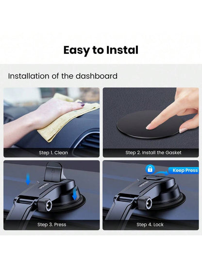 TOPK Car Phone Holder Mount, D36C Upgraded Handsfree Stand, Phone Holder For Car Dashboard, Compatible With IPhone Android Cell Phones