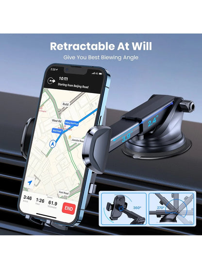 TOPK Phone Stand Holder For Car Mount Automobile Cell Phone Holder Car Mount Compatible With IPhone Universal Dashboard Mount Fit For All Smartphones