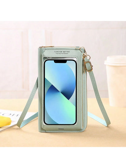 Touch Screen Mobile Phone Bag Female Cross Bag Anti-Theft Multi-Functional Shoulder Transparent Mini Small Bag Mobile Phone Bag Christmas Halloween Thanksgiving Day Gift Gifts Cross Body Bag Women For