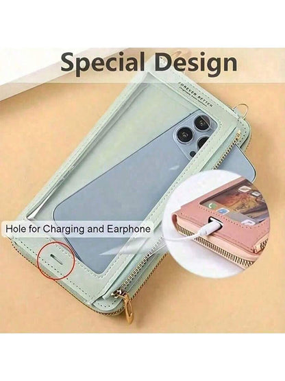 Touch Screen Mobile Phone Bag Female Cross Bag Anti-Theft Multi-Functional Shoulder Transparent Mini Small Bag Mobile Phone Bag Christmas Halloween Thanksgiving Day Gift Gifts Cross Body Bag Women For
