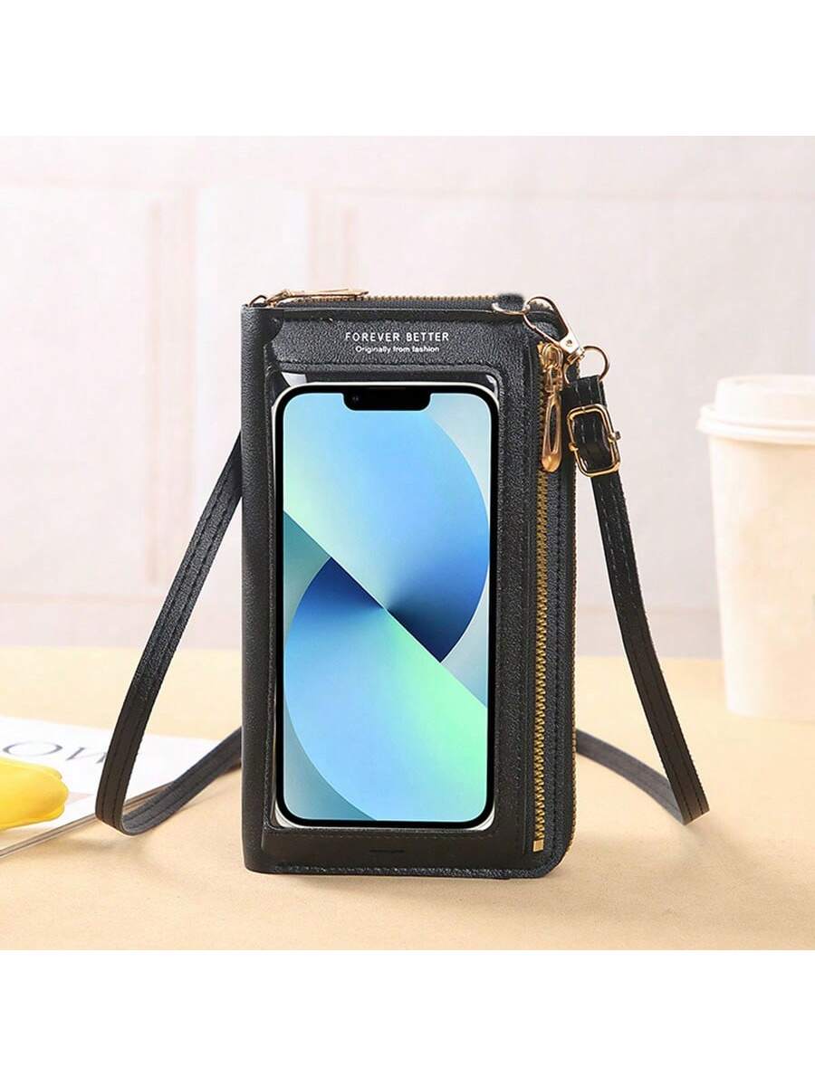 Touch Screen Mobile Phone Bag Female Cross Bag Anti-Theft Multi-Functional Shoulder Transparent Mini Small Bag Mobile Phone Bag Thanksgiving Day Gift Wallet Long Wallet With Strap Cell Phone Pouch For
