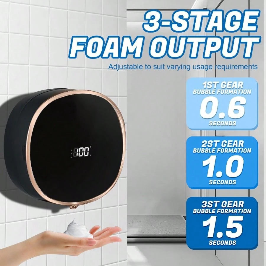 Touchless Wall-Mounted Foaming Soap Dispenser- Automatic Rechargeable Hands-Free Soap Dispenser With Smart Electric Auto Dispensing For Bathroom Or Kitchen
