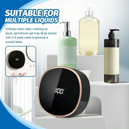 Touchless Wall-Mounted Foaming Soap Dispenser- Automatic Rechargeable Hands-Free Soap Dispenser With Smart Electric Auto Dispensing For Bathroom Or Kitchen