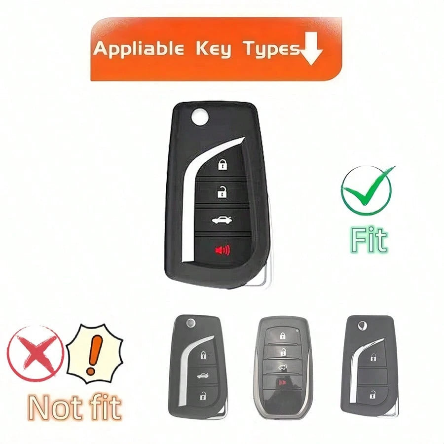 TPU Car Key FOB Cover Key Shell Protection Case With Keychain For T O Y O T A For Fortuner For Tundra For Camry For RAV4 For Highlander Smart Key Holder Dustproof And Anti Fall High-End Fashionable Ke