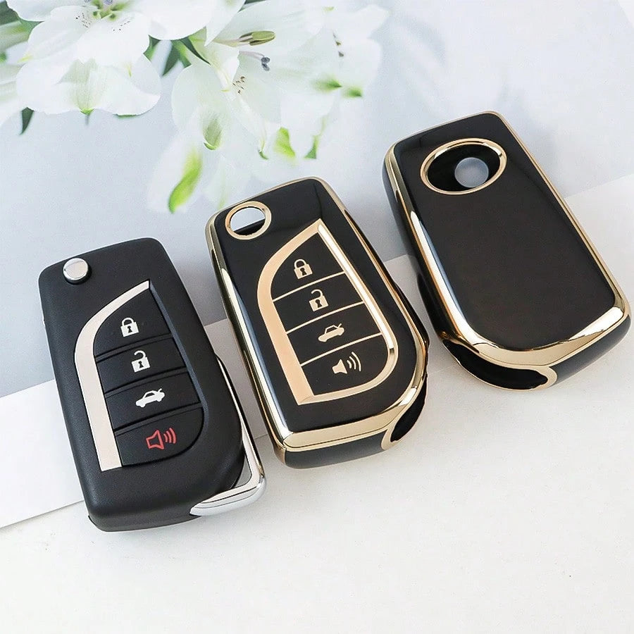 TPU Car Key FOB Cover Key Shell Protection Case With Keychain For T O Y O T A For Fortuner For Tundra For Camry For RAV4 For Highlander Smart Key Holder Dustproof And Anti Fall High-End Fashionable Ke