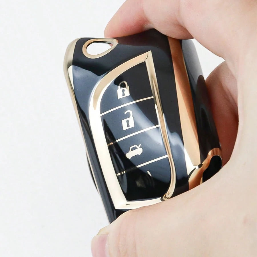TPU Car Key FOB Cover Key Shell Protection Case With Keychain For T O Y O T A For Fortuner For Tundra For Camry For RAV4 For Highlander Smart Key Holder Dustproof And Anti Fall High-End Fashionable Ke