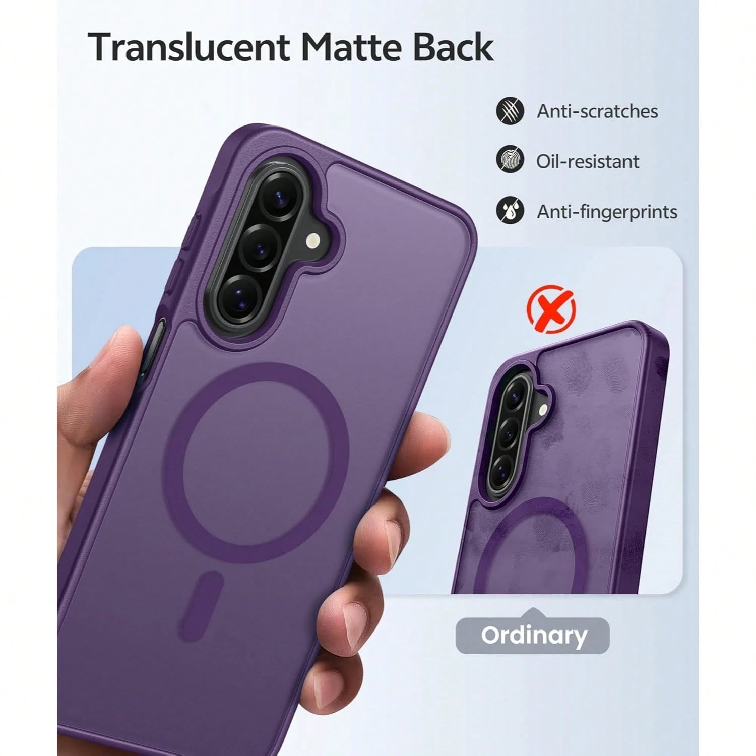 Translucent Matte Magnetic Phone Case, Compatible With Galaxy A57 A37 A17 A07 A15 A56 A36 A35 A55 A16 S26 Ultra S25 FE S24 S23 S22 Plus S21, Shockproof Protective Cover