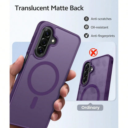 Translucent Matte Magnetic Phone Case, Compatible With Galaxy A57 A37 A17 A07 A15 A56 A36 A35 A55 A16 S26 Ultra S25 FE S24 S23 S22 Plus S21, Shockproof Protective Cover
