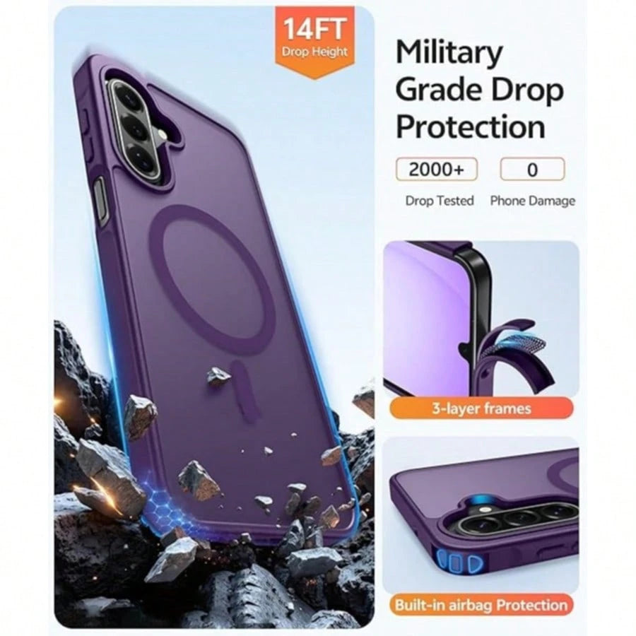 Translucent Matte Magnetic Phone Case, Compatible With Galaxy A57 A37 A17 A07 A15 A56 A36 A35 A55 A16 S26 Ultra S25 FE S24 S23 S22 Plus S21, Shockproof Protective Cover
