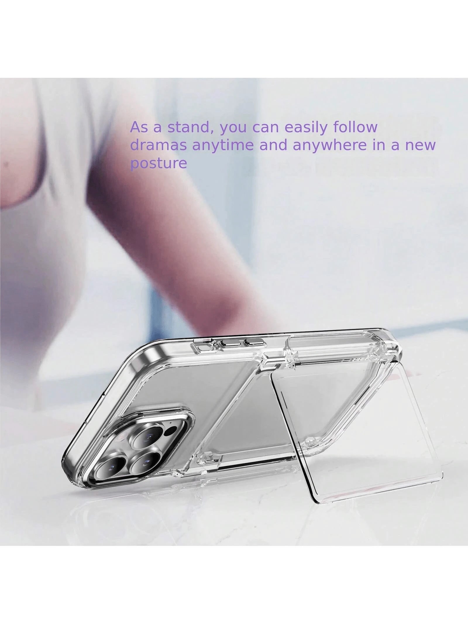 Transparent Card Holder With Flip Cover And Stand That Can Hold Photos And ID Cards Phone Case Suitable For Compatible With Iphone 17,16, 15, 14, 13, 12, 11, PRO MAX,Plus,Air