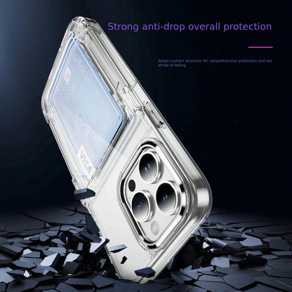 Transparent Card Holder With Flip Cover And Stand That Can Hold Photos And ID Cards Phone Case Suitable For Compatible With Iphone 17,16, 15, 14, 13, 12, 11, PRO MAX,Plus,Air