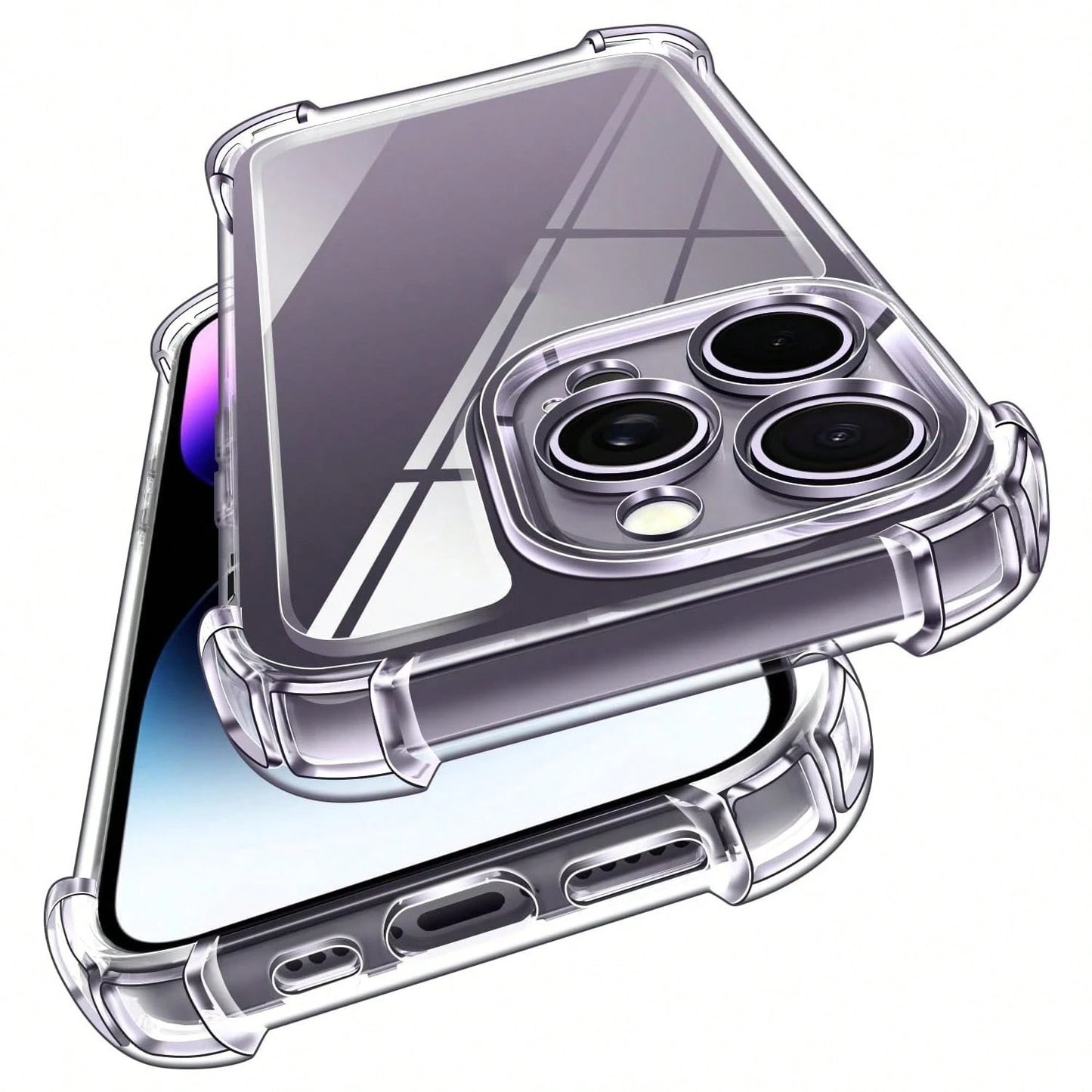 Transparent Four-Corner Anti-Drop Phone Case For IPhone 17 Pro Max 17e, High Transparency Non-Yellowing Anti-Fingerprint Soft Shell For IPhone 16 Pro Max 15 14 13 12 Mini 11 XR XS Max 7 8 Plus