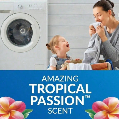 Tropical Passion Liquid Laundry Detergent,Giant Family Size, Tropical Fruity Long Lasting Fragrance Laundry Soap For All Washing Machines