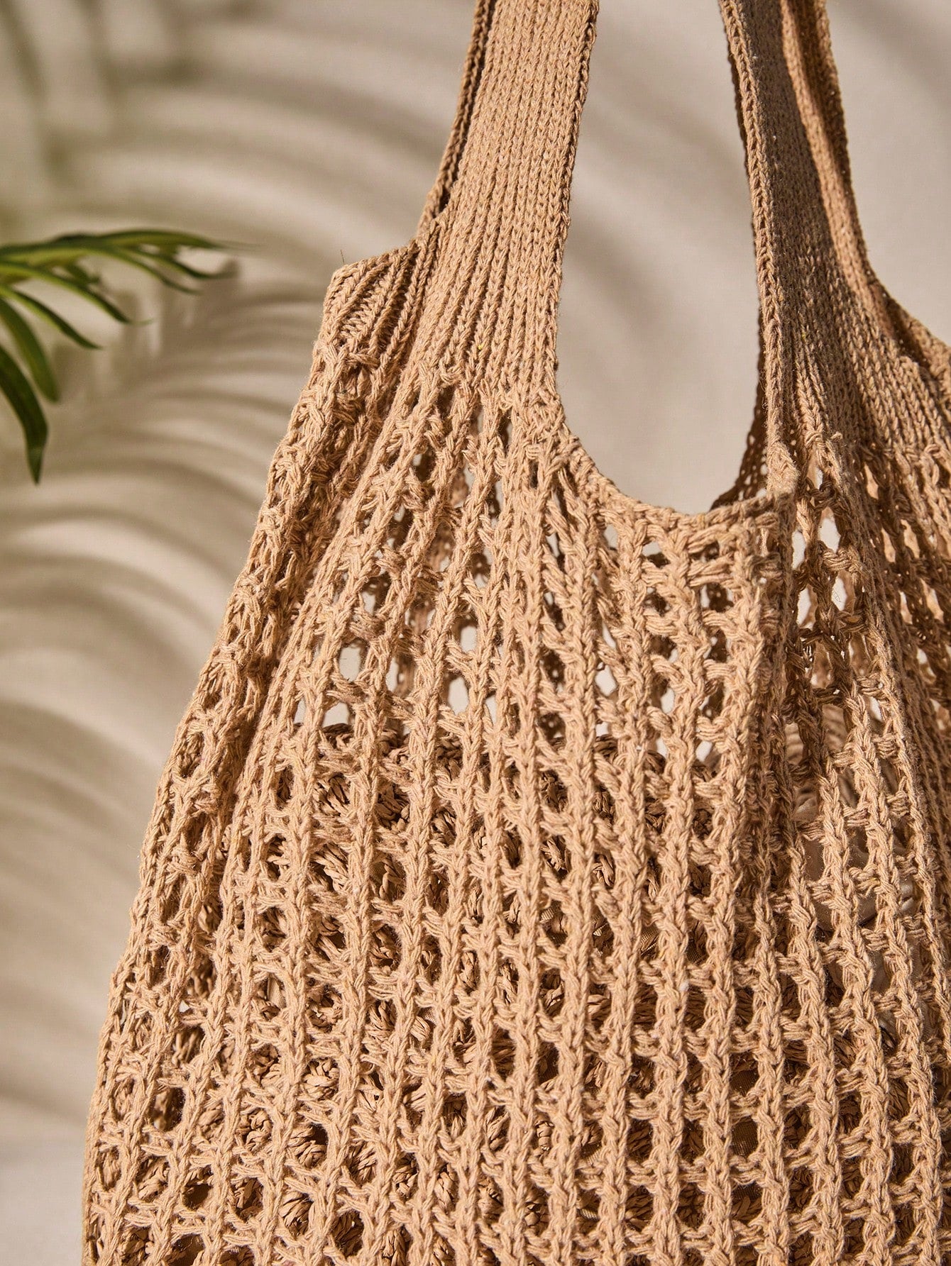 Tropiscape Lightweight Leisure Hollow Out Woven Shopping Crochet Bag For Women, Large Capacity Tote Bags For Travel, Outdoor And School. Multifunctional Kitchen Storage Mesh Bag For Beach Vacation Or