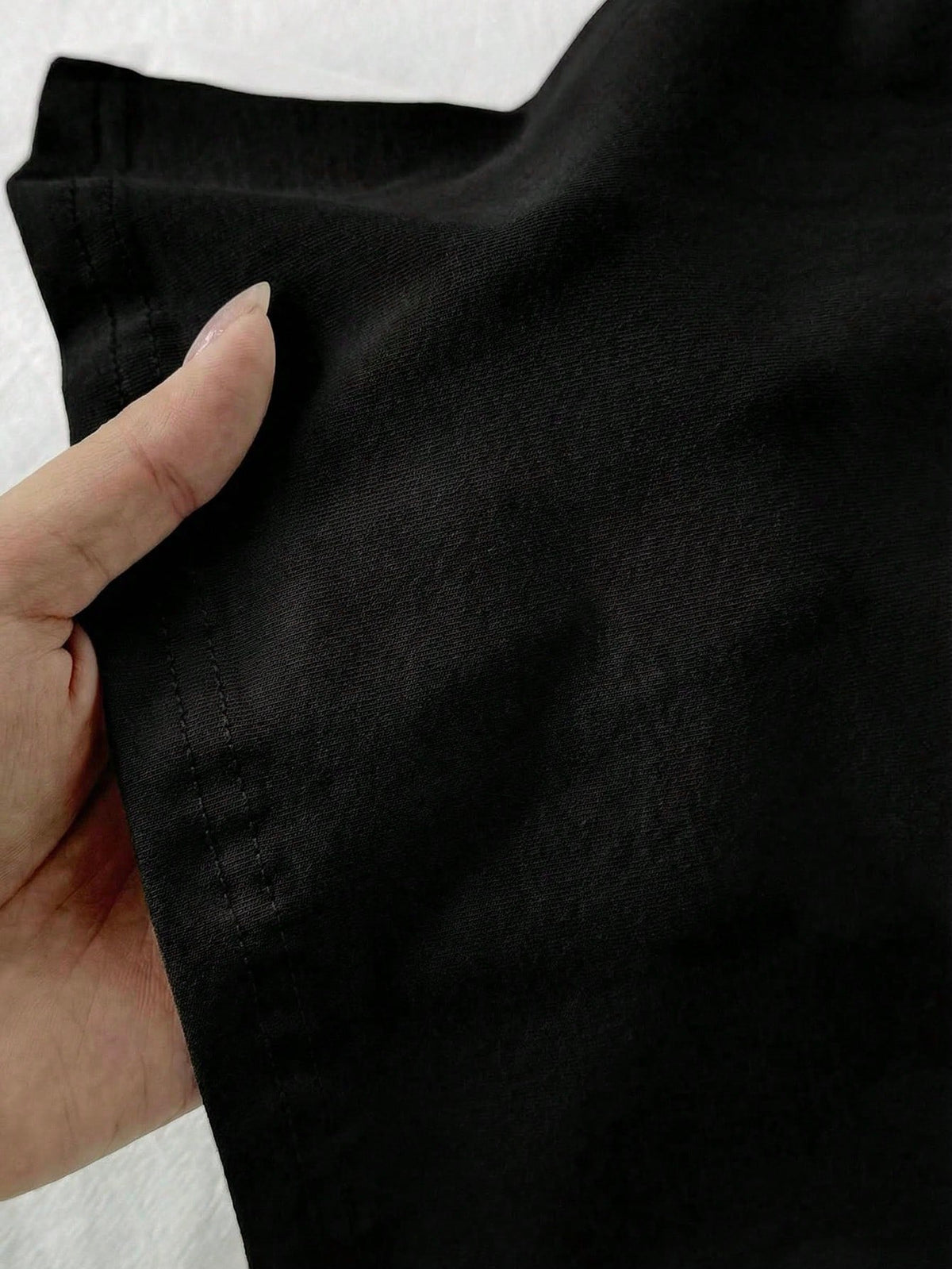 Tseoso 1pc Solid Black 95% Cotton Form Fitted T-Shirt