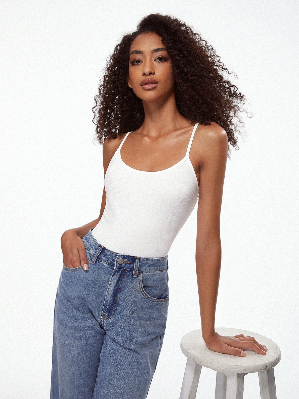 Tseoso Women Simple Solid Color Cami Top