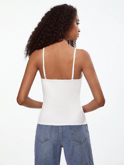 Tseoso Women Simple Solid Color Cami Top