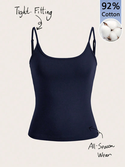 Tseoso Women Simple Solid Color Cami Top