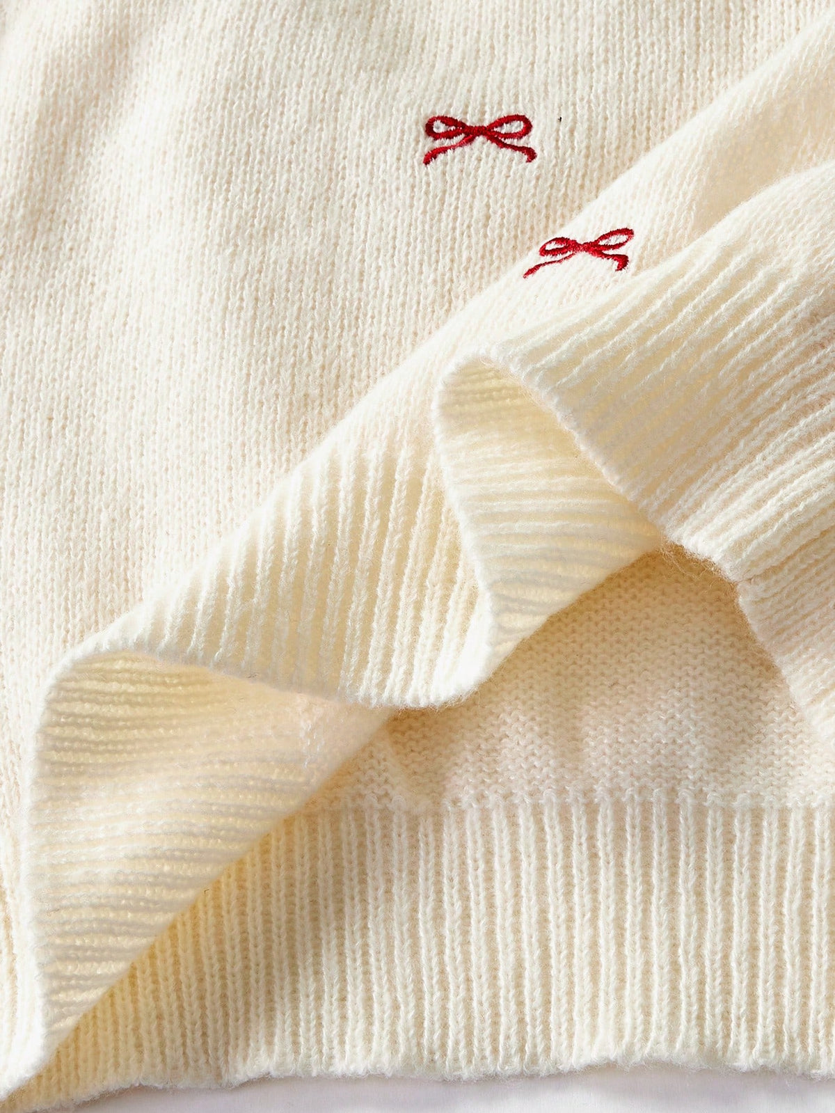 Tween Girl Casual Pullover Sweater,Elegant Embroidered Lace Trim Heart Embroidery Loose Raglan Sleeve Red White,Autumn,Cute,Holiday,Back-To-School