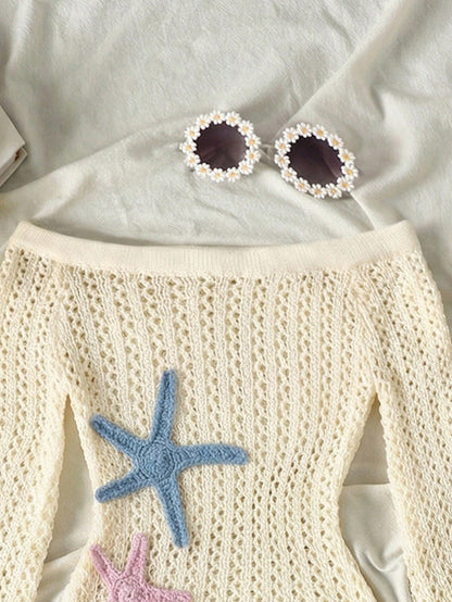 Tween Girl Off Shoulder Solid Color Casual Beach Cover-Up Dress,Mothers Day Outfit,Graduation,Mommy And Me Matching Outfits