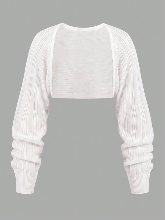 Tween Girl V-Neck White Heart Print Pullover Sweater, Minimalist Fashion Casual Everyday For Tween Girl