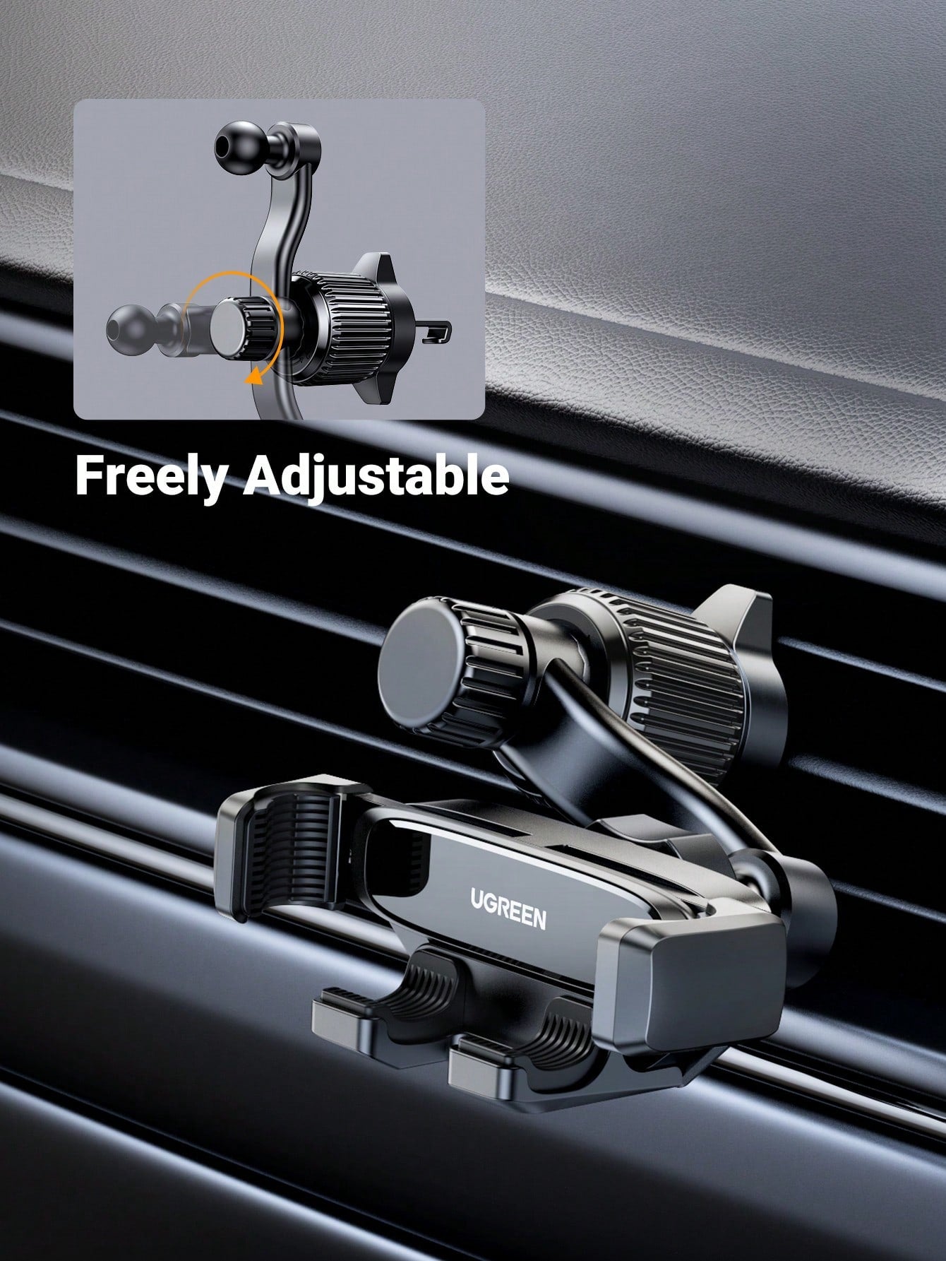 UGREEN Car Gravity Air Vent Mount Phone Holder For 4.7-7.2 Inch Phones