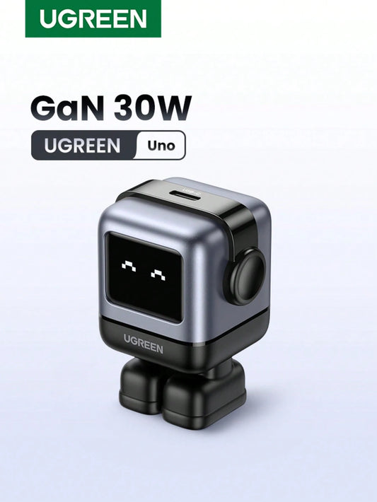 UGREEN RG 30W PD USB C Fast Robot GaN Charger Nexode Power Adapter Compatible With IPhone 16/15 Pro Max Galaxy S25 S24 S23 S22 Xiao Mi Suitable For Travel, Office, Dorm, And Home Nan
