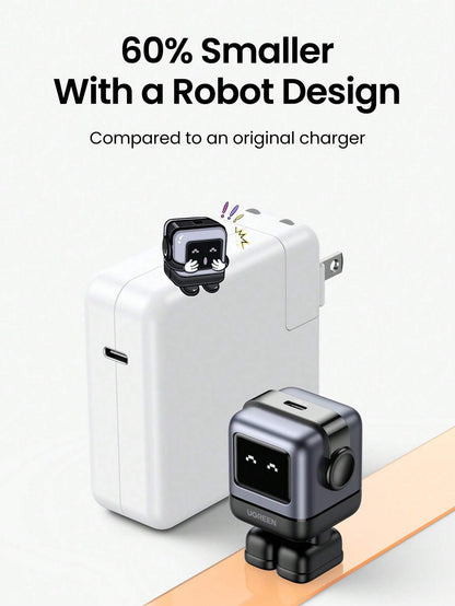 UGREEN RG 30W PD USB C Fast Robot GaN Charger Nexode Power Adapter Compatible With IPhone 16/15 Pro Max Galaxy S25 S24 S23 S22 Xiao Mi Suitable For Travel, Office, Dorm, And Home Nan