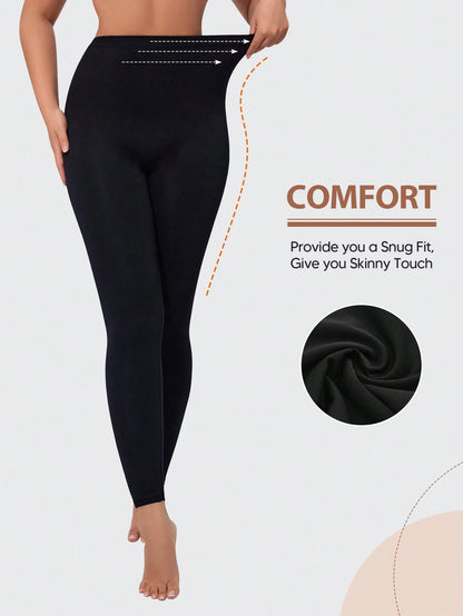 Ultra Soft, High Stretch, Lightweight Cold-Proof Leggings Casual Black Spring