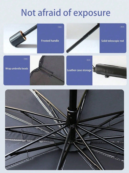 Umbrella-Shaped Car Front Windshield Sun Shade, UV Protection, Foldable Heat Insulation Board, 140*80cm