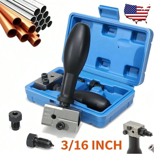 Universal Car Brake Line Flaring Tool Kit, 3/16 Inch Universal Automotive Brake Pipe Flaring Tools Kit, Handheld Double Flare Tool For Brakes Lines, For Tubing, Brake Fuel Line Repair For Cars, Trucks