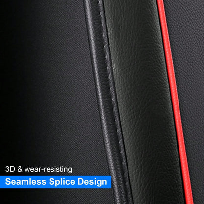 Universal Car Seat Covers Full Set PU Leather 5 Seats Front Rear Seat Cushion Waterproof Breathable Automotive Seat Protectors Airbag Compatible Easy To Install Fit For Most Cars Sedans SUVs Hatchback