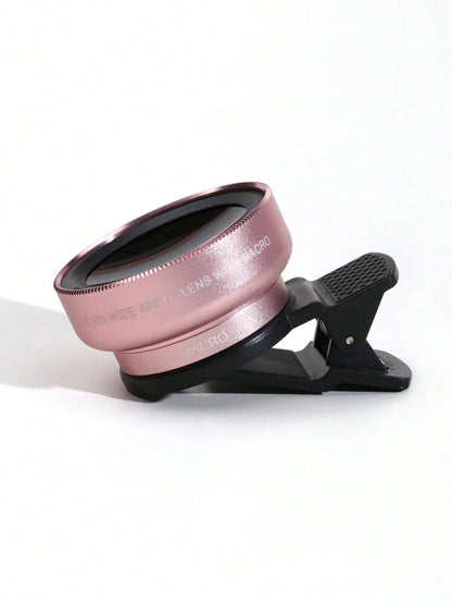 Universal Clip Camera Lens Kit- 0.45X Super Wide Angle & Macro 2-In-1 Lens With Lens Cloth Compatible With Iphone Android Phone For Summer Vacation, Travel, Creative Photography Phone Accessories, Ph