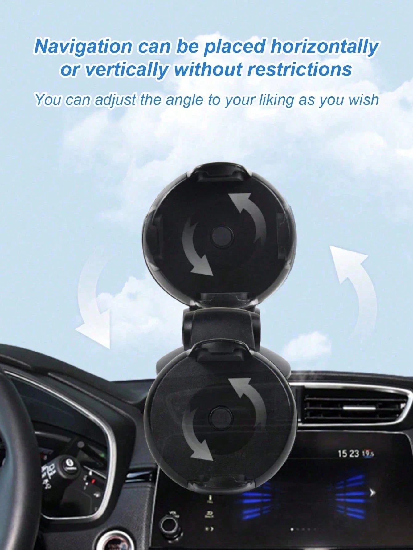Universal Dashboard Car Phone Holder- Suction Cup With Gel Pad, 360° Rotation, One-Click Lock Arm, Sturdy And Stable, Reusable And Washable, Suitable For All Phones, Fit For GPS Navigation, Dash Cam