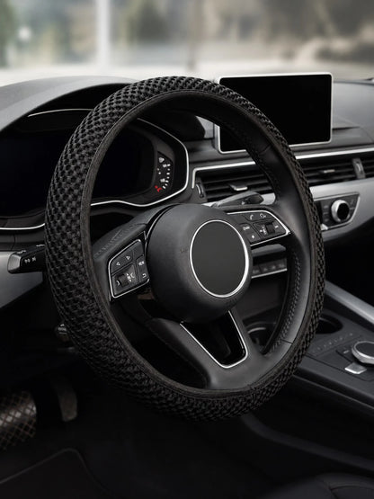 Universal Ice Silk Mesh Steering Wheel Cover With 3D Massage Grip, Breathable & Anti-Slip For All Seasons,Elastic Steering Wheel Cover, Warm In Winter And Cool In Summer(Fits 15 Inch/ 38cm Wheels),St