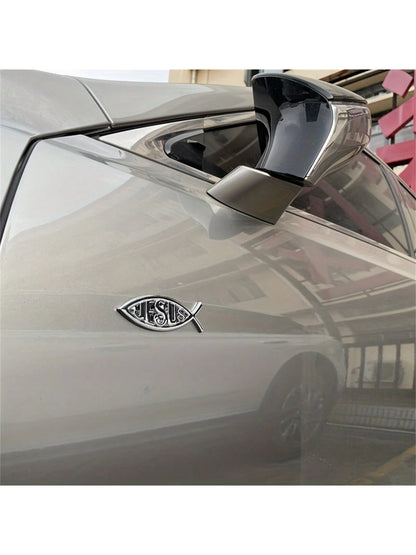 Upgrade Your Car With Fashionable 3D Metal Jesus Sticker