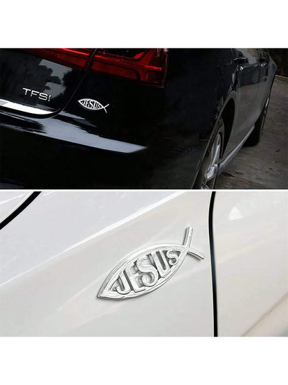 Upgrade Your Car With Fashionable 3D Metal Jesus Sticker