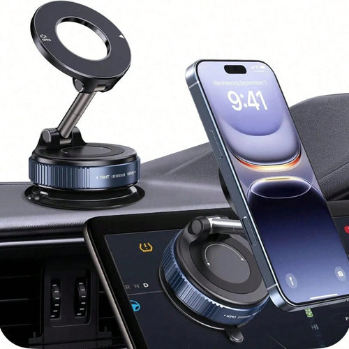Upgraded Magnetic Car Phone Holder Unpowered Version 360° Rotatable Foldable Adjustable Vacuum Adsorption Mount No Noise For IPhone & Android