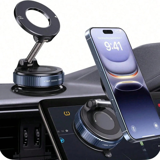 Upgraded Magnetic Car Phone Holder Unpowered Version 360° Rotatable Foldable Adjustable Vacuum Adsorption Mount No Noise For IPhone & Android